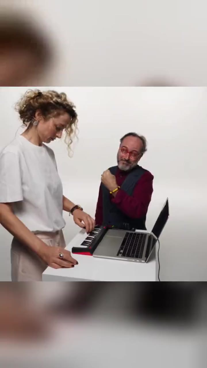 Still from viral third-party example: Alors On Danse white-studio keyboard meme — viral third-party example